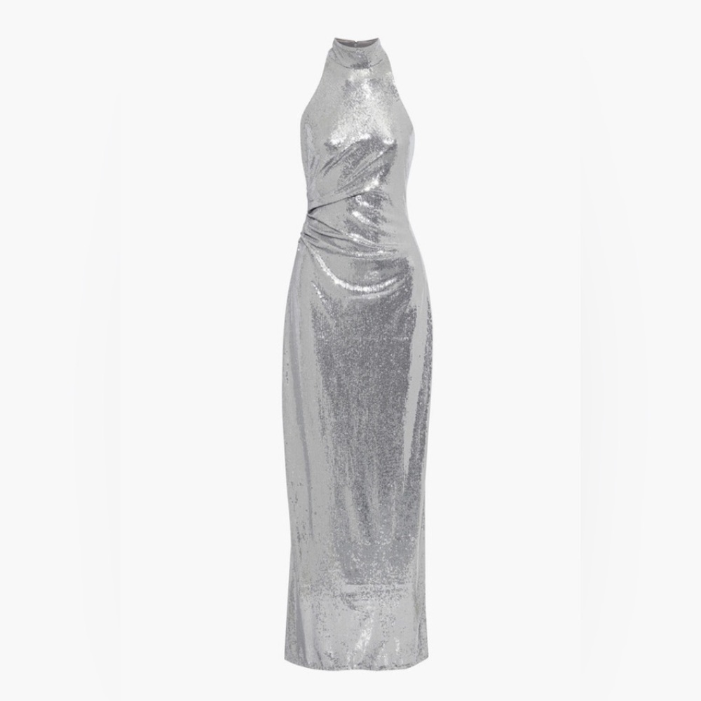 Halston Zenia Mock Neck Gown